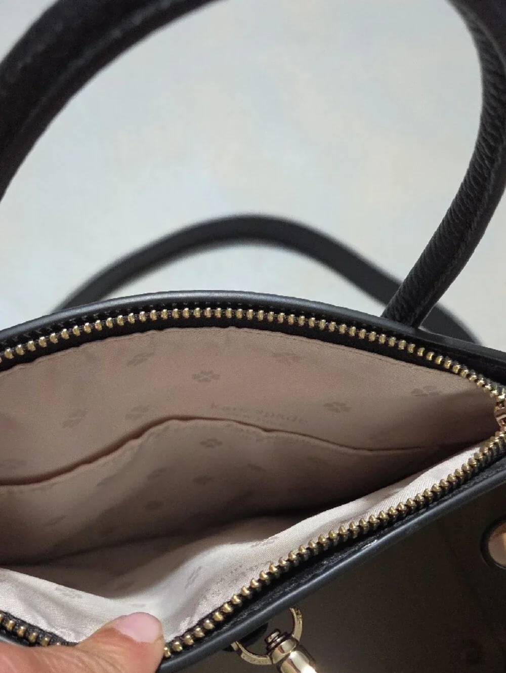 kate spade Cream, Black & Tan Leather Satchel NWOTS.